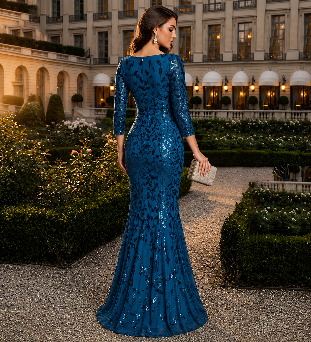 Robe Longue Bleu Pétrole Élégance ✨