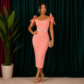 Robe Élégance Florale épaules dénudées — RENEE FASHION