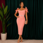 Robe Élégance Florale épaules dénudées — RENEE FASHION