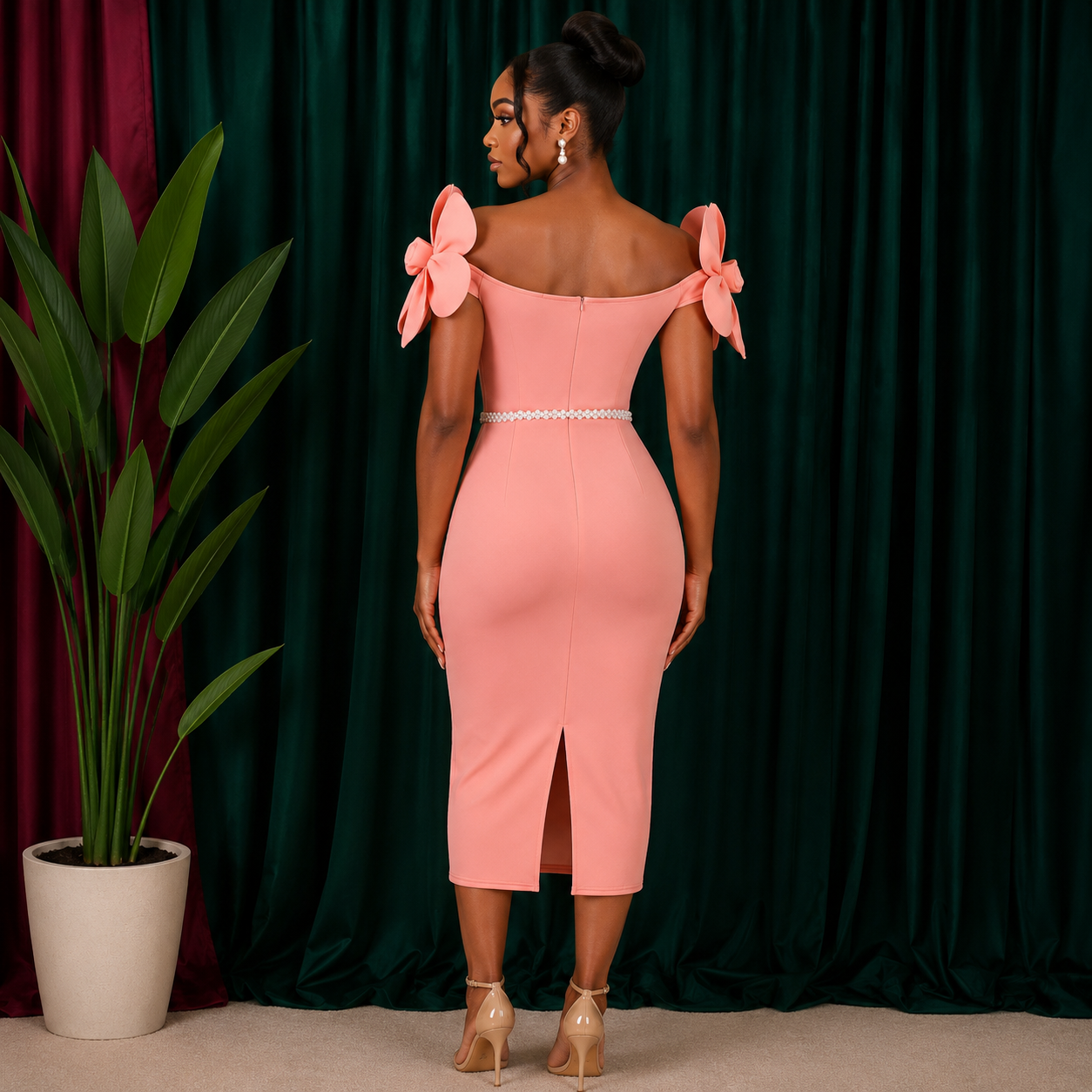 Robe Élégance Florale dos — RENEE FASHION