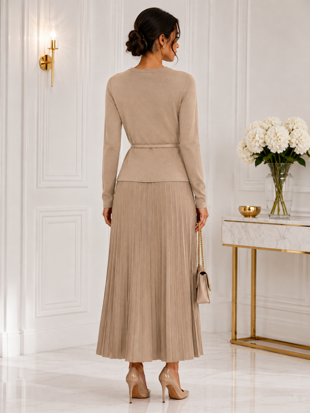 Ensemble Jupe Plissée Chic